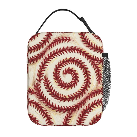 Baseball Lunch Bag For Women Men, Insulated Reusable Lunch Tote Bag, Large Capacity Lunch Box For Work, Leakproof Cooler Lunch Bag For Office Picnic Travel
