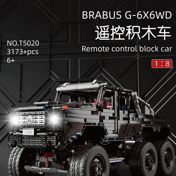 Bloques de construcción para niños, juguete de ladrillos para armar vehículo todoterreno 6x6 1:8, serie Piezas G63, ideal para regalo, 3713