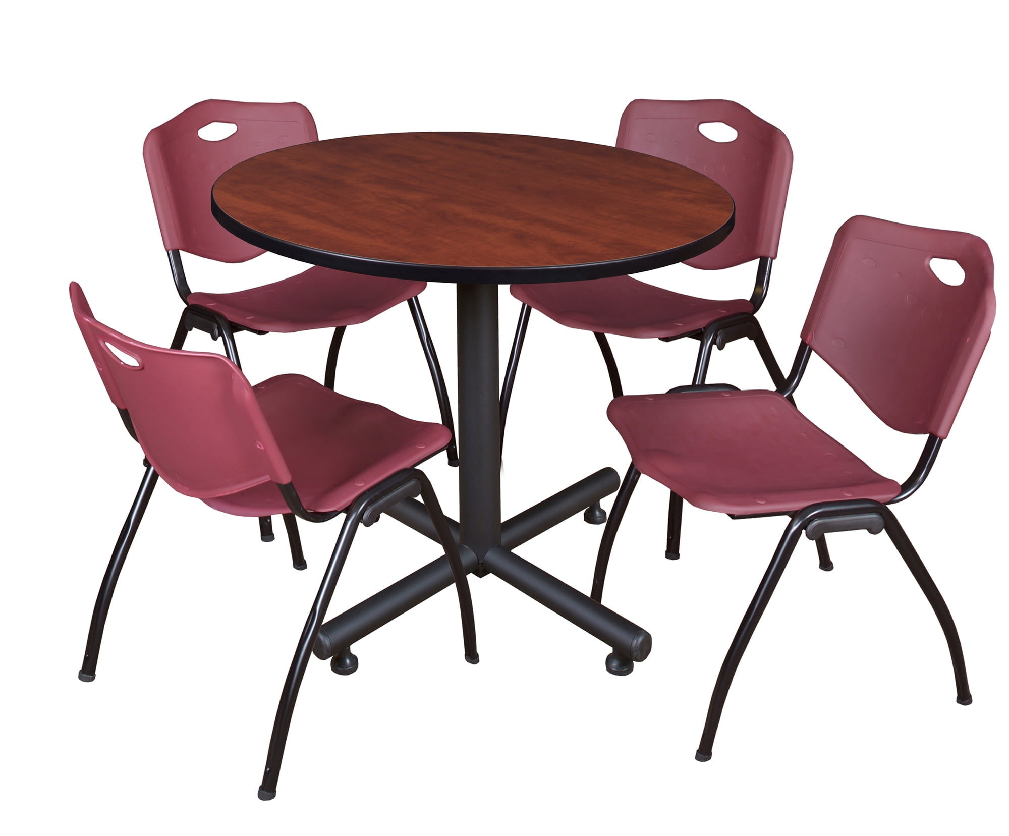 Regency Kobe Round Breakroom Table With 4 Stackable M Chairs Walmartcom Walmartcom