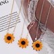 thumbnail image 3 of Qarigey Collar de cadena de cuello chapado en forma de girasol, joyería de cuello que no se desvanece para mujeres y niñas, plata Ropa, zapatos y accesorios Miscelánea dos Qarigey AP000541-01, 3 of 6