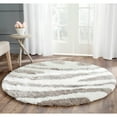 thumbnail image 6 of SAFAVIEH Barcelona Calanthia Geometric Shag Runner Rug, Ivory/Silver, 2'3" x 8', 6 of 6