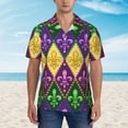 thumbnail image 4 of Daiia Mardi Gras4 Hawaiian Shirt for Men Gentle Cotton Regular Short Sleeve Casual-Small, 4 of 9