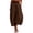 Brown, variant on Women's Solid Color Wide Leg Pants High Waisted Casual Loose Fit Capri Pants with Pockets Elastic Waist for Summer Daily Wear