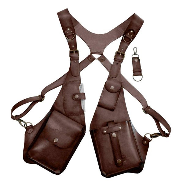 Bolso de hombro oculto bajo el brazo, bolso cruzado de cuero antirrobo, bolsillo para billetera marrón
