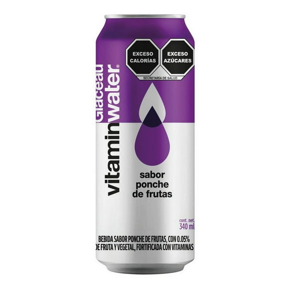 Agua vitaminada Vitamin Water fortificada sabor ponche de frutas 340 ml