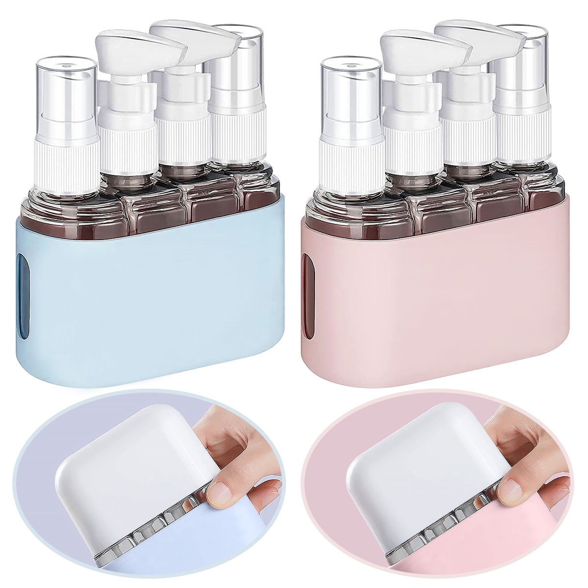 2 Sets 8 Pieces Travel Size Bottle TSA Approved, Leak Proof Refillable