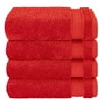 thumbnail image 4 of Cotton Paradise 100% Cotton Turkish 4 Piece Hand Towel Set, Soft Absorbent Face Towels Clearance Set, Red, 4 of 6