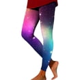 thumbnail image 2 of Maqroz Women's Gradient Galaxy Leggings High Waist Space Yoga Pants Soft Stretchy Workout Tights Novelty Pattern Pants Dark Blue,XL, 2 of 5