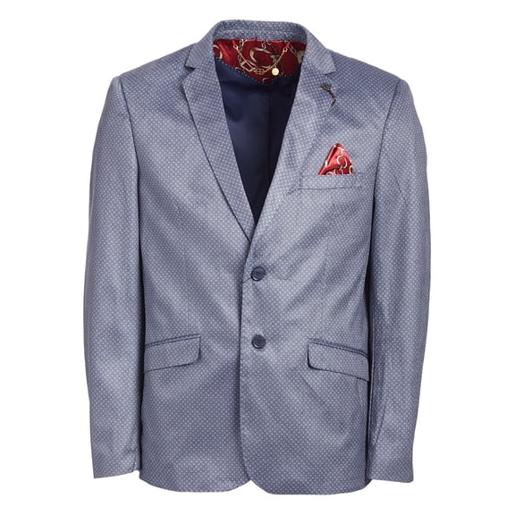 Elie Balleh Navy Printed Velvet Men's Blazers Sports Coat Jacket