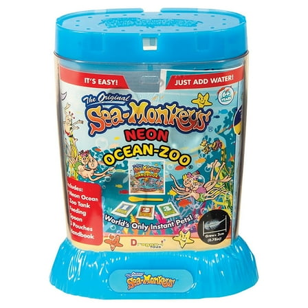 The Origianl Sea-Monkeys Neon Ocean Zoo Toy & Game Kit - World's Only Instant Pets! (Colors Vary)