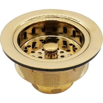 Westbrass 3-1/2" Post Style Kitchen Sink Basket Strainer, Polished Brass
