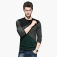 thumbnail image 6 of Men's Crew Neck Long Sleeve Top Summer Contrast Color Stitching Slim T-Shirt, 6 of 7