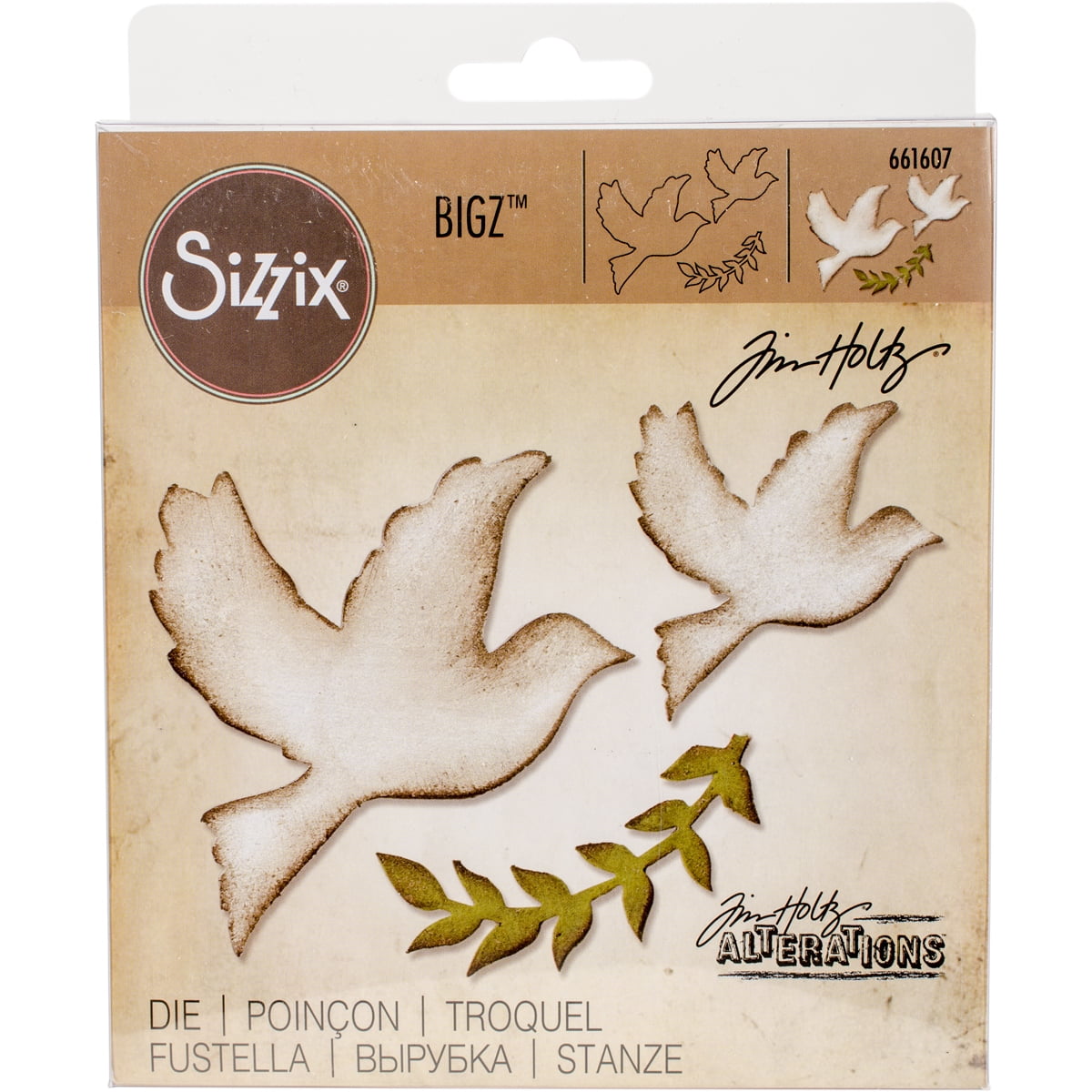Sizzix Bigz Die By Tim Holtz-Enchanted Doves 1.375" To 3" - Walmart.com ...