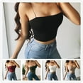 thumbnail image 3 of Kiapeise Women Summer Vest Crop Top Sleeveless Shirt Blouse Spaghetti Strap Casual Tank T-Shirt, 3 of 4