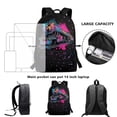 thumbnail image 6 of Binienty Graffiti Steam Train 17 Inch School Bookbag for Teens Multiple Front Storage Pockets Side Mesh Holders Large Capacity School Backpack Travel Daypack Rucksack for Students, 6 of 6