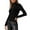 Black, variant on Women's Fleece-Lined Ribbed Turtleneck Top Soft Knit High Neck Long Sleeve Shirt Fall Winter Thermal Warm Base Layer, Navy
