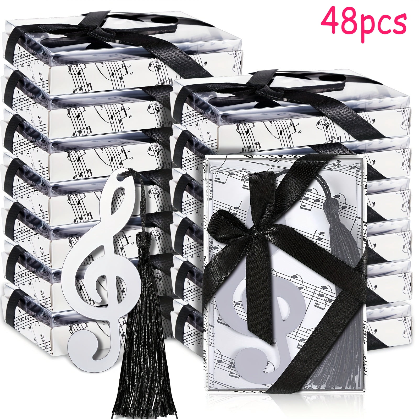48 Pcs Metal Music Note Bookmarks with Tassels - Elegant Music Themed Party Favors, Ideal as Music Gifts, Music Teacher Gifts, Choir Gifts, and Wedding Guest Favors