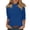 Blue _CL12, variant on 3/4 Length Sleeve Womens Tops Plus Size Mock Neck Basics Tees Spring Solid Shirts Business Blouse Blue 3XL