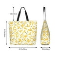 thumbnail image 7 of Ratiio Banana Print Reusable Grocery Bags - Washable, Foldable, Packable Tote, Large Handles, Heavy Duty, Zippered Top Pouch, 7 of 7