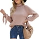 thumbnail image 1 of Suéter de cuello alto de punto para mujer, Jersey informal holgado con cordones de manga larga a la moda para otoño e invierno, color caqui XL, 1 of 6