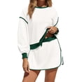 thumbnail image 7 of Womens Sweatsuits 2 Piece Set Crewneck Sweatshirts High Waisted Skort Skirts Tennis Running Tracksuits Shorts Sets, 7 of 7