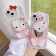 thumbnail image 2 of Nueva funda de teléfono móvil a prueba de golpes con espejo de gatito bonito de dibujos animados para Iphone 14 13 12 11 Pro Max funda protectora transparente de silicona, 2 of 3