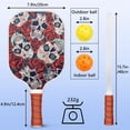 thumbnail image 4 of Pickleball Paddles Set Of 2, Fiberglass Surface, Skull & Cool Style, 4 Balls & Bag, 4 of 5