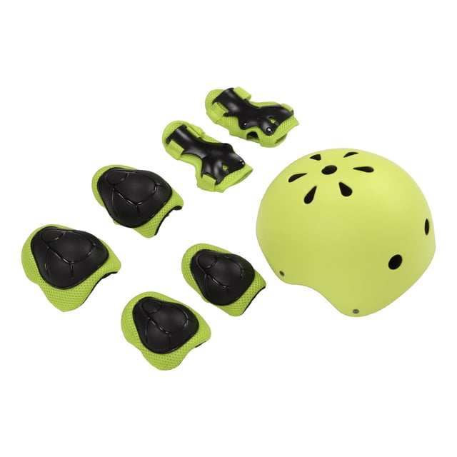 Montar 7 Unids/set Casco De Seguridad Para Niños Conjuntos De Rodilleras Y Coderas Conjunto De Equipo De Protección Transpirable Para Montar A Caballo