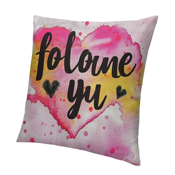 BANET Modern Throw Pillow Cushion Cover, Motivational Words Watercolor Paintbrush Effects Love Themed Print, Decorative Square Accent Pillow Case 12x12in