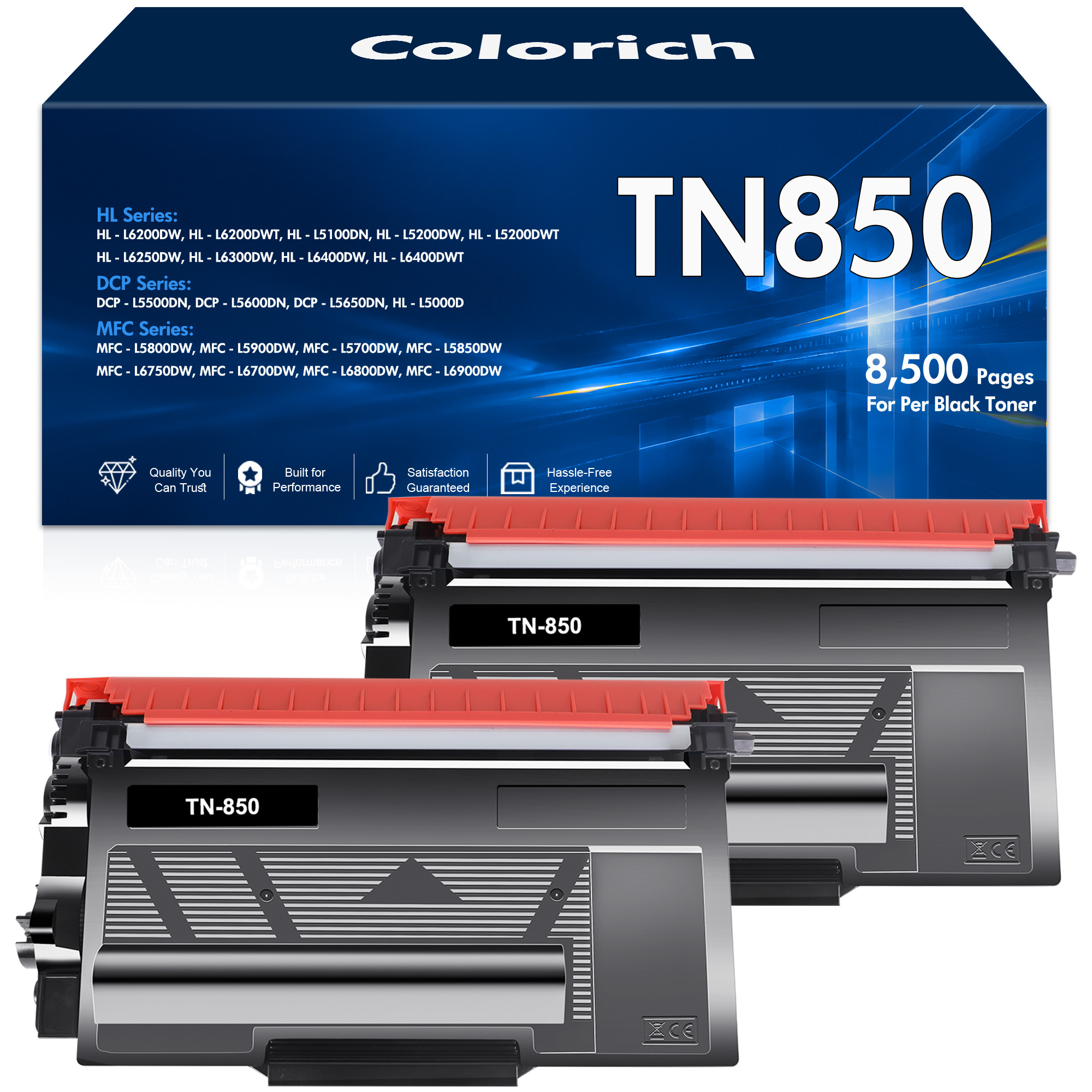 Colorich TN850 TN820 High Yield Toner Cartridges 2-Pack photo 1