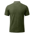 thumbnail image 6 of Daiosportswear Men'S Zip Polo Shirts Short Sleeve Lightweight Top Textured Summer Slim Fit Beach Golf Polo Shirts Army Green XL(XL), 6 of 9
