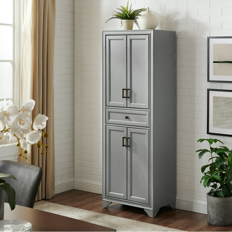 Crosley Furniture Tara Pantry in Distressed Gray Walmart