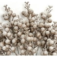 thumbnail image 5 of 16 Pieces Artificial Glitter Berries Stems, 9Inch Frosted Christmas Picks Berry Sprays Twig Glitter Holly Berry Branches for Xmas Tree Fillers Ornaments, Wreath, Crafts, Home Holiday Decor (Champagne), 5 of 8