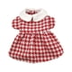 thumbnail image 5 of Cat and Dog Dress Autumn Winter New Woolen Coat Black Red Plaid Princess Skirt +Necklace + Corsage Warm Pet Clothing ShopWise Round, 5 of 12