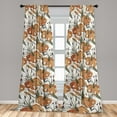 thumbnail image 2 of Lily Pattern Window Curtains, Blooming Flowers Boho with Leaves Vintage Colors on Grunge Back, Lightweight Decor 2-Panel Set with Rod Pocket, Pair of - 28"x84", Dark Salmon Peacock Green, by Ambesonne, 2 of 3