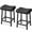 Black + black cushion, variant on Acekid Bar Stool Set of 4 – 24 Inch Counter Height, Upholstered Padded Seat with Curved Surface, Ergonomic Saddle Design for Kitchen/Home, White + Grey Cushion