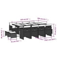 thumbnail image 4 of vidaXL 13 Piece Garden Dining Set with Cushions Grey Poly Rattan, 4 of 5