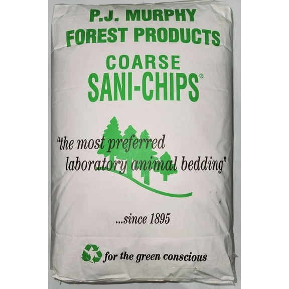 P.J. Murphy Coarse Sani-Chips, Snake Bedding, Reptile Bedding, Aspen Mulch, Reptile Bark, 22.5 lbs
