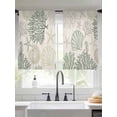 thumbnail image 2 of Coral Sheer Curtains 45 Inch Long 2 Panels, Starfish Seashell Green Ocean Coastal Retro Light Filtering Rod Pocket Curtains, Sheer Voile Drapes for Living Room Bedroom, 52"x45", 2 of 8