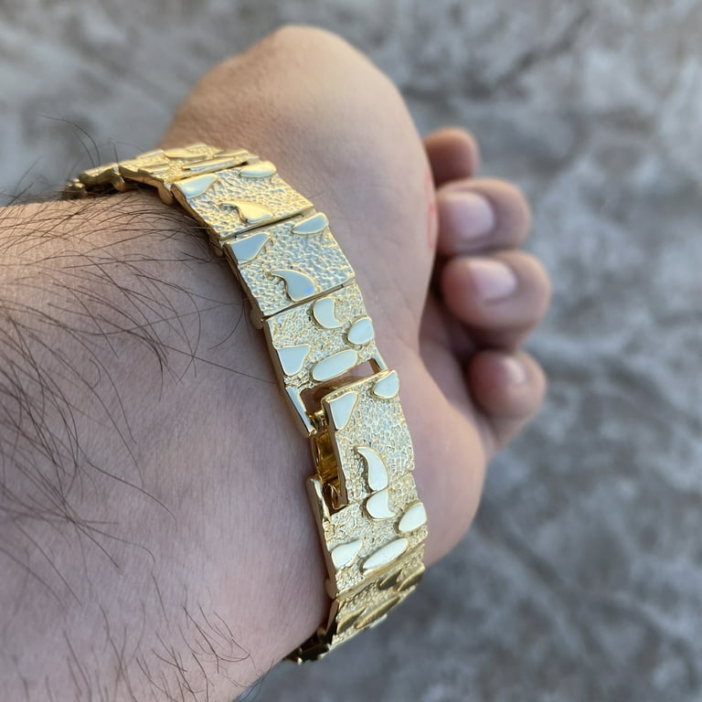 Mens silver store nugget bracelet