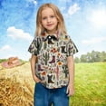 thumbnail image 4 of LIBRCLO Kids Button Down Shirts for Boys Size 8 Years Short Sleeve Summer Beach Shirts Casual Cowboy Prints Shirt Beige, 4 of 8