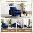 thumbnail image 5 of Techmilly Accent Chairs, Mid-Century Linen Fabric Armchair for Living Room, Modern Comfy Sofa Chair for Bedroom, Upholstered Reading Chairs for Reading Space, Wating Room - Blue, 5 of 7