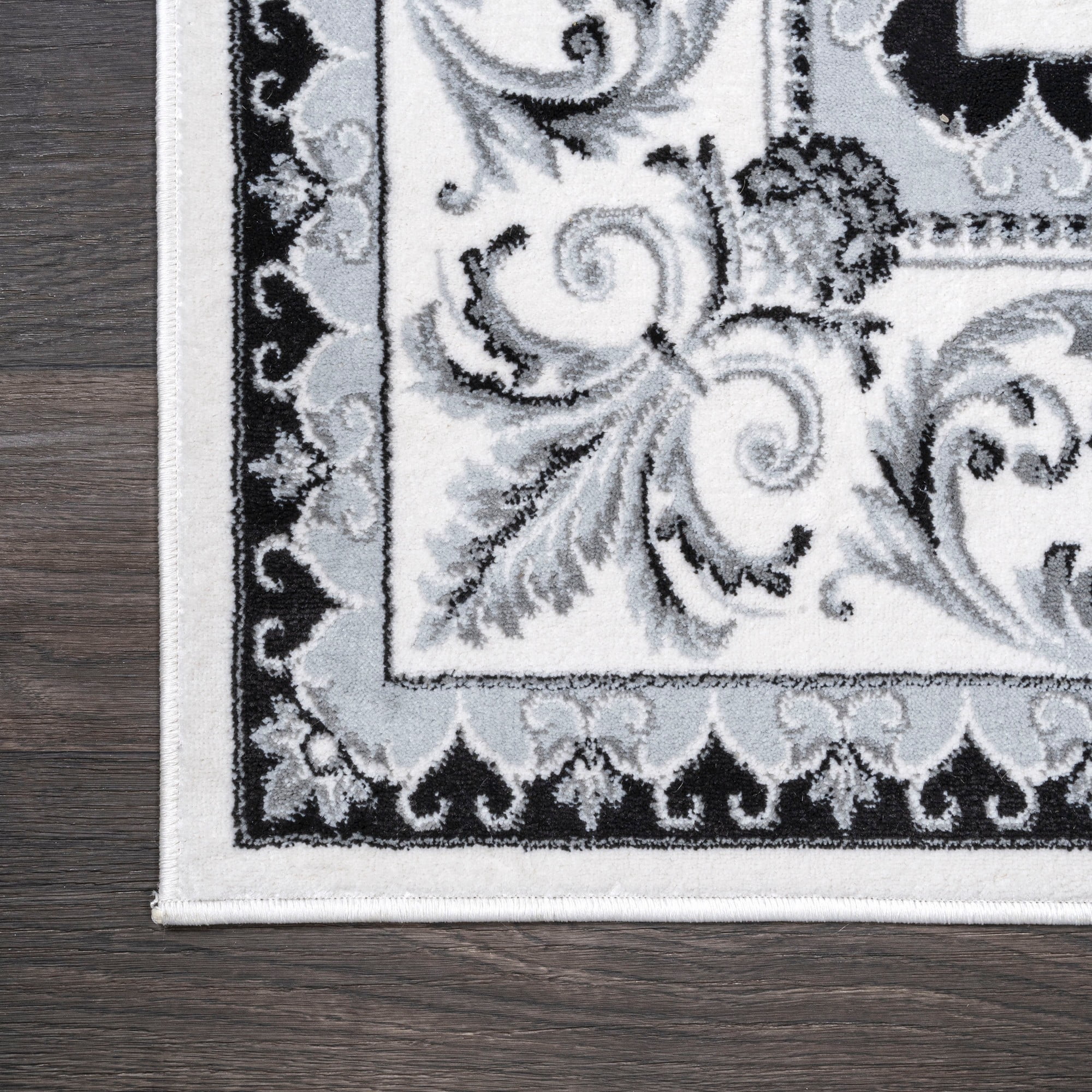 JONATHAN Y MODERN PERSIAN 2 x 8 Runner Rug, Acanthus French Border - Cream/Light Gray, MDP504B-28
