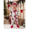 thumbnail image 6 of RUINIXCW Newborn Baby Girl Boy Christmas Outfit Footed Romper Infant Girl Boy Xmas Fall Winter Clothes Long Sleeve Zipper Footie Jumpsuit Hat Set, 6 of 10