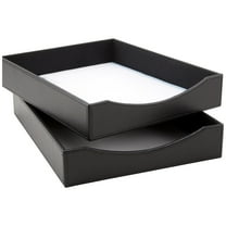 Realspace® Faux Leather Paper Tray, Black