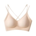 thumbnail image 3 of Sujetador para mujer, sujetador elevador con cuello en V, Bralettes, sujetador para dormir, suave, transpirable, todos los días Beige, 3 of 8