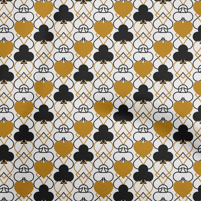 oneOone Cotton Silk Dark Mustard Fabric Poker Card Craft Projects Decor Fabric Printed By The Yard 42 Inch Wide