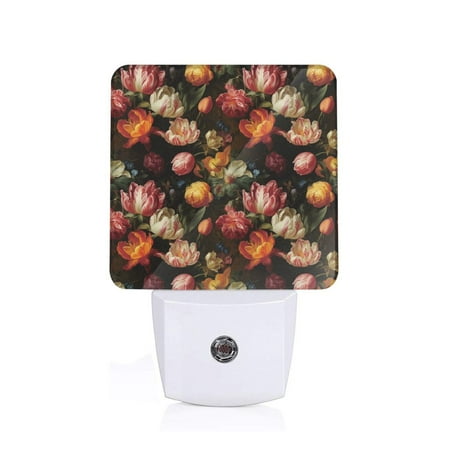 

Sigee Colorful Tulips for Night Lights Plug into Wall Dusk to Dawn Sensor Warm White Led Night Light 0.5W for Kid Hallway