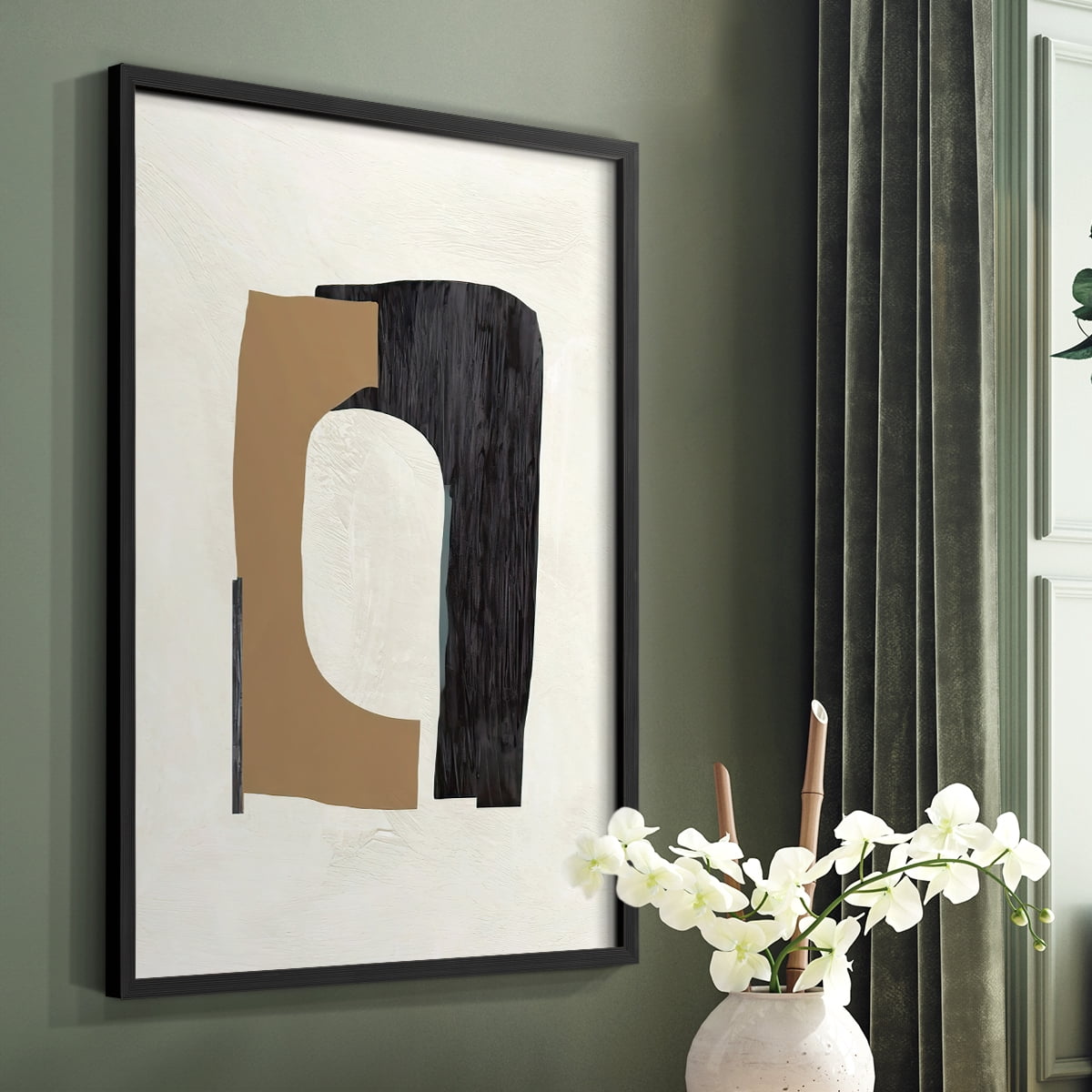 Cardboard Cutouts I Framed Print in Black Solid Wood Framed Print No Nail Hanging