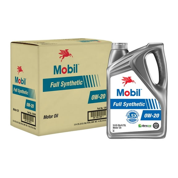 Mobil 1 Full Synthetic Motor Oil 0W-20, 5 qt ("pack"3)